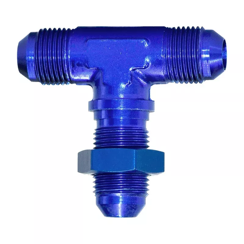-8AN BLU BULKHEAD FLARE TEE