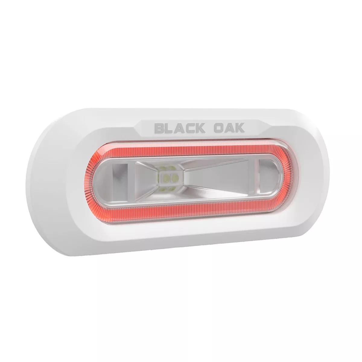 Black Oak Low Pro Marine Spreader Light - Flush Mount - White Housing - Red LED [MLPS-FR]