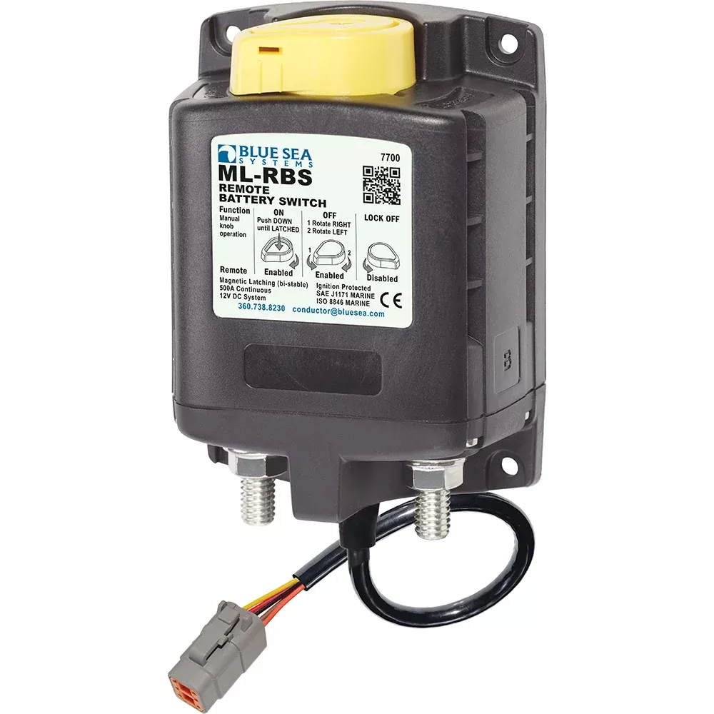Blue Sea 7700100 ML Solenoid 12V 500A w/Manual ControlDeutsch Connector