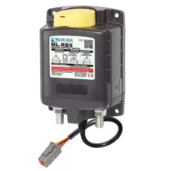 Blue Sea 7717100 ML-RBS Remote Battery Switch with Manual Control Auto ReleaseDeutsch Connector - 24V [7717100]