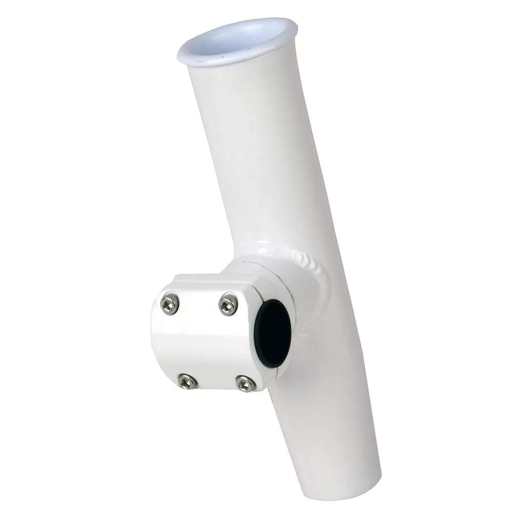 C.E. Smith Adjustable Mid Mount Rod Holder - 1.66" or 1-1/2" OD - White Powder Coat Aluminum with Sleeve & Hex Key - P/N 53775