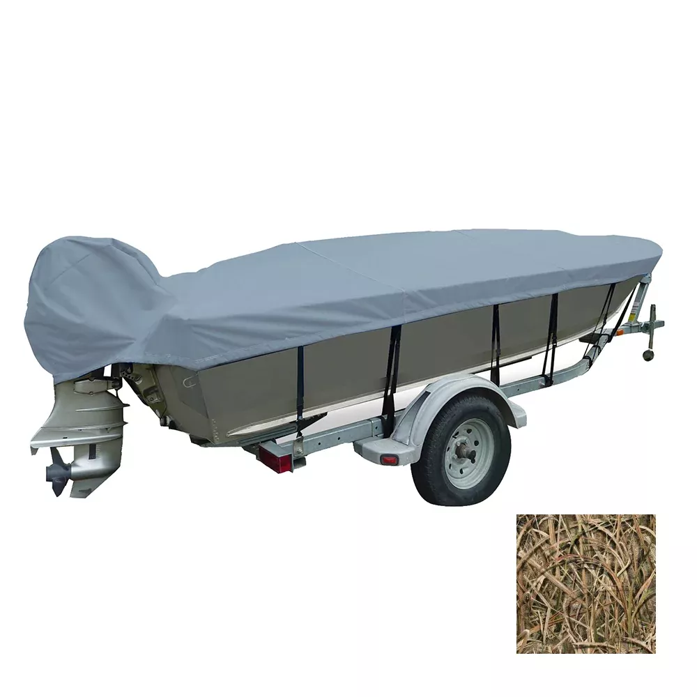 Carver Performance Poly-Guard Wide Series Styled-to-Fit Boat Cover f/13.5 V-Hull Fishing Boats - Shadow Grass