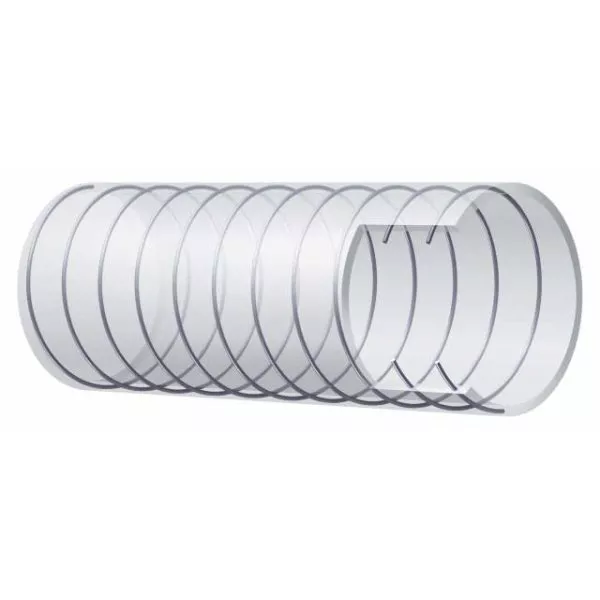 Clear Hose with Spiral, ID 45mm, OD 55.2mm, Length 30m