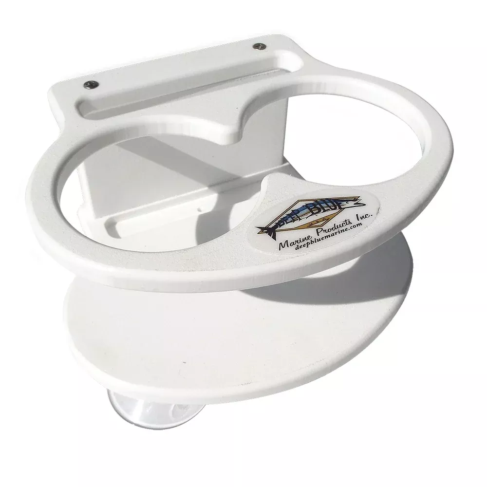 Deep Blue Marine Double Slim Can Drink HolderCell Phone - White