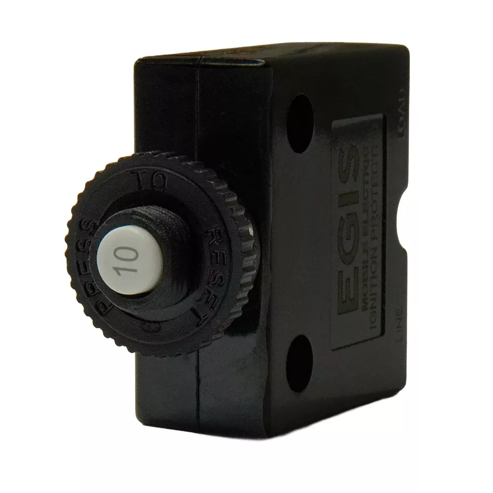 Egis 10A Push Button Panel Mount Circuit Breaker - Spade Terminal [4711-10]