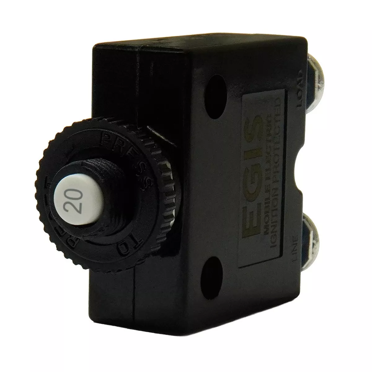 Egis 20A Push Button Panel Mount Circuit Breaker - Screw Terminals [4710-20]