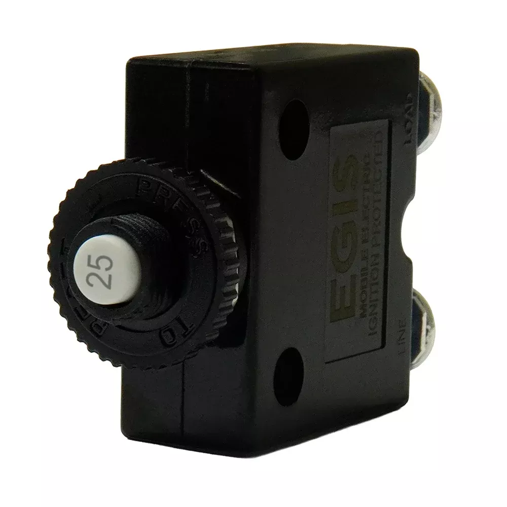 Egis 25A Push Button Panel Mount Circuit Breaker - Screw Terminals [4710-25]