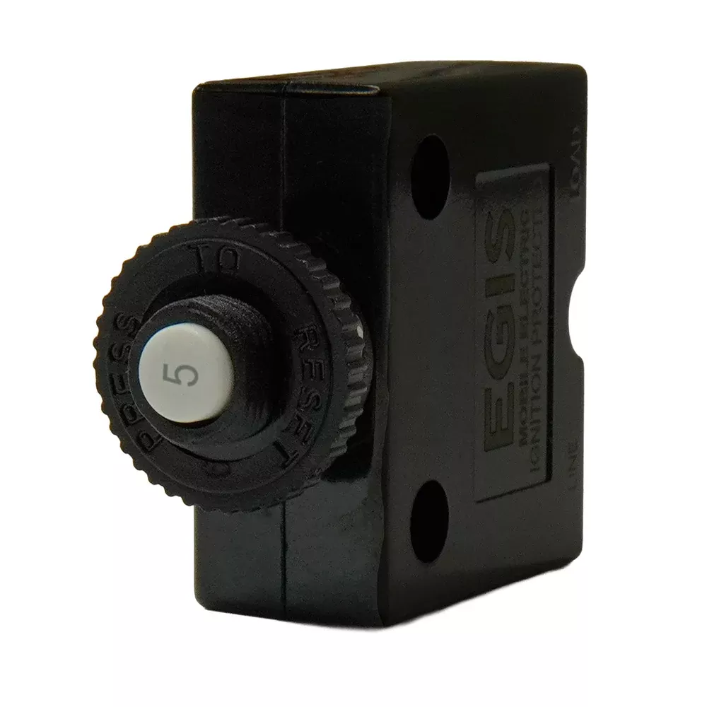 Egis 5A Push Button Panel Mount Circuit Breaker - Spade Terminal [4711-05]