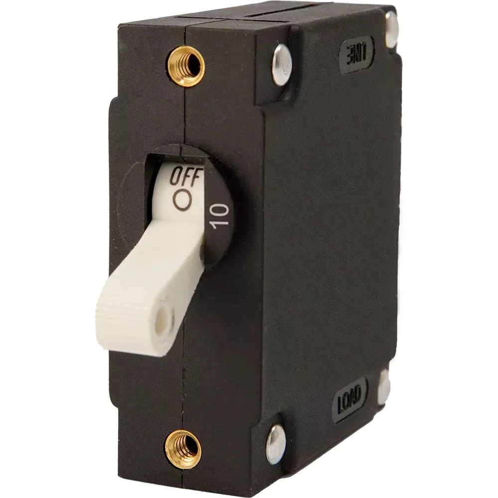 Egis A Series White Toggle Panel Mount Circuit Breaker - Single Pole 10A [3201-10]