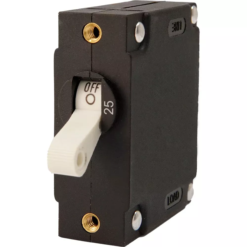 Egis A Series White Toggle Panel Mount Circuit Breaker - Single Pole 25A [3201-25]