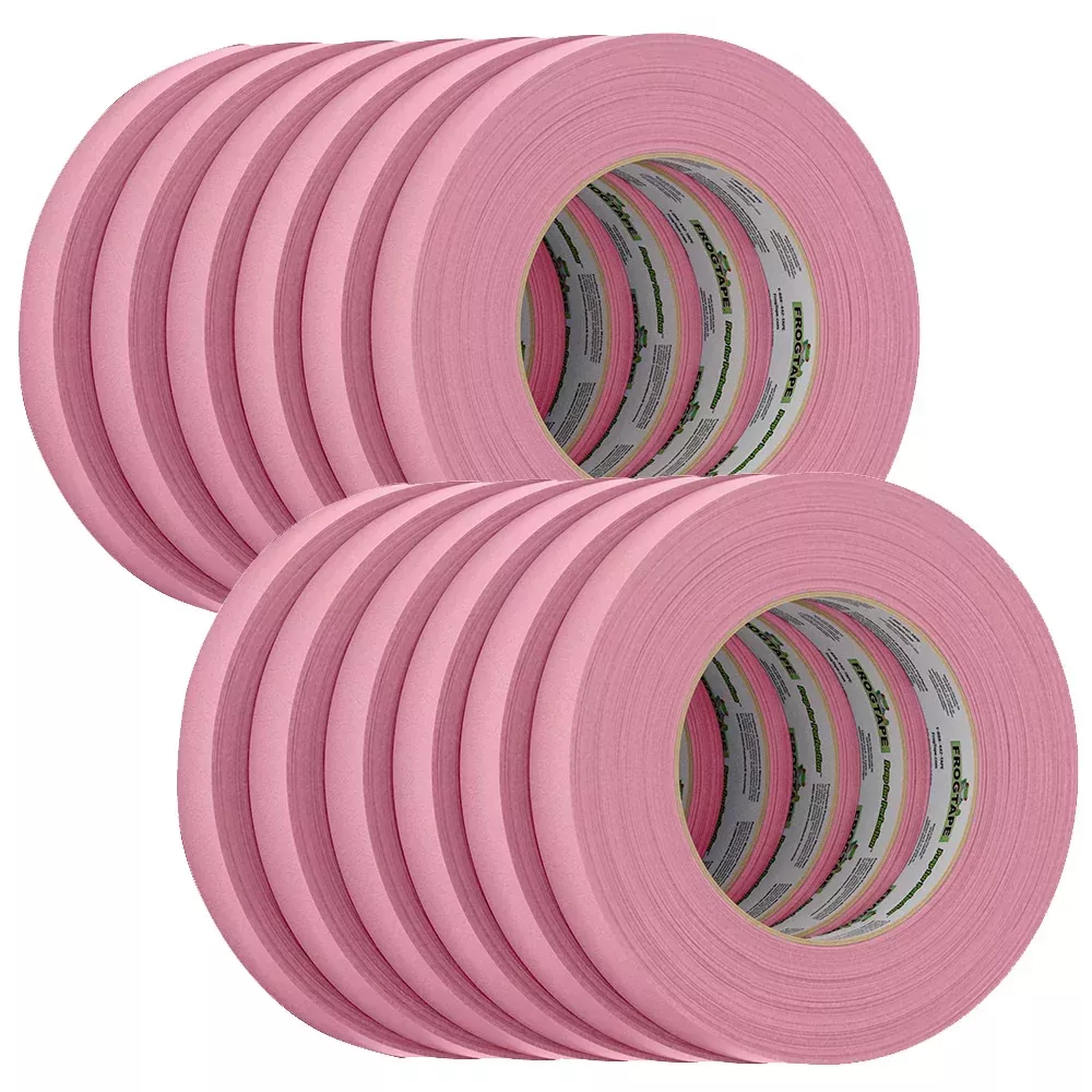 FrogTape CP 325 Medium-High Adhesion Masking Tape - 18MM x 55M x 12-Pack - Pink - Rated f/325F [106025]