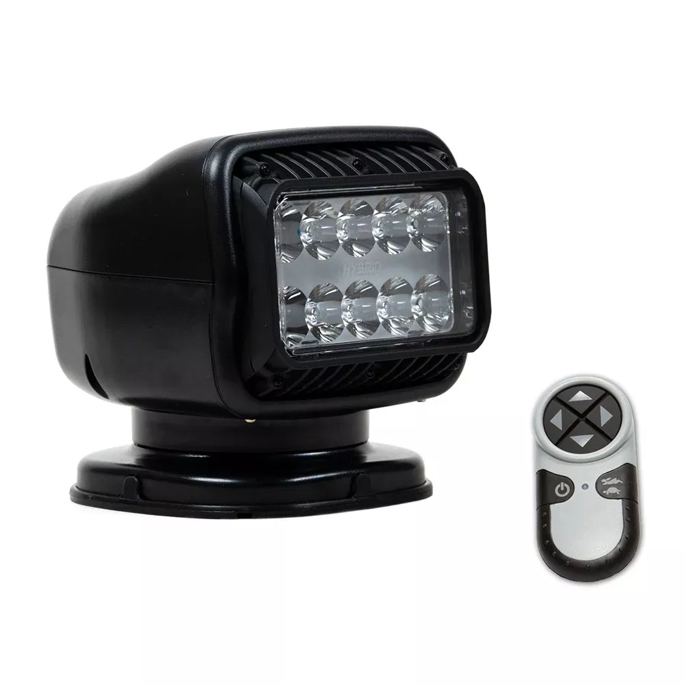 Golight GT Series LED Hybrid Light Permanent Mount w/Hardwired Dash Mount Remote - 12V - Black [20218GT]