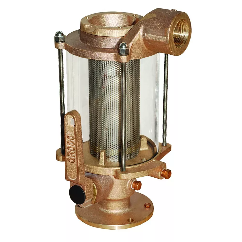 GROCO 1-1/2" Ball Valve/SeacockRaw Water Strainer Combo