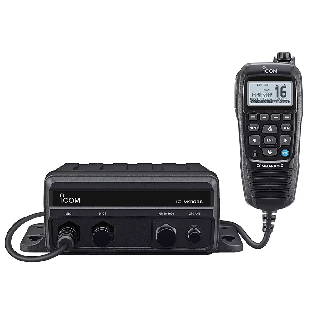 Icom IC-M410BB 11 Black Box VHF w/Black Command Mic2 Command Mic Ports [M410BB 11 USA]