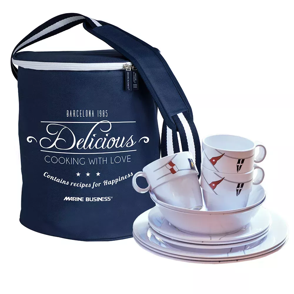 Marine Business Melamine Tableware SetBasket - REGATA - Set of 24 [12144]
