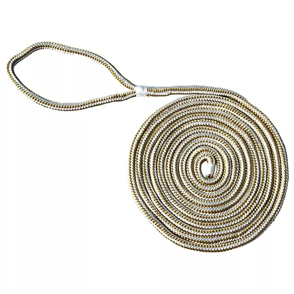 Marpac Premier Double Braided Nylon Dock Line - 5/8 Inch x 20 Feet - Gold