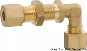 Osculati 50.013.41 - M5 90° Bulkhead Gas Fitting, 8 mm