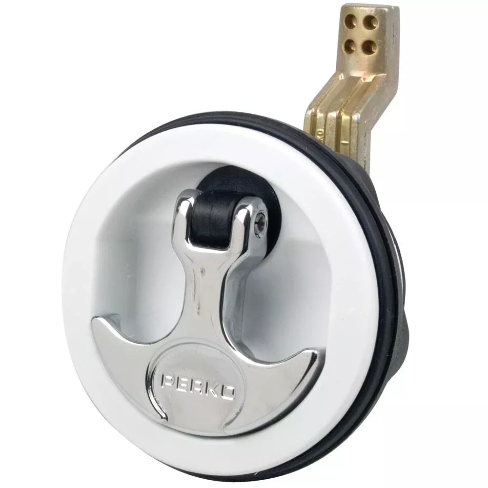 Perko Flush Latch - Surface Mount Offset Cam Bar - 2.5" Hole - White [1092DP1WHT] (HN)