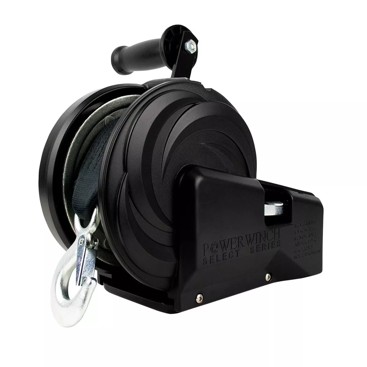 Powerwinch Select Series Winch 1,800lb, 2 Speed, 8" Crank Arm - Carbon Black