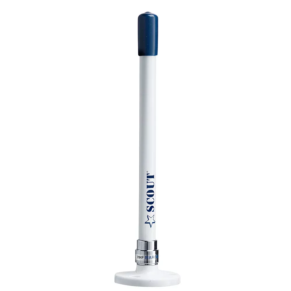 Scout 9" Stubby White VHF Antenna w/Quick Mount Includes 5M RG-58, MountIntegrated Connector KS-10 [PF AN NVHF00025]
