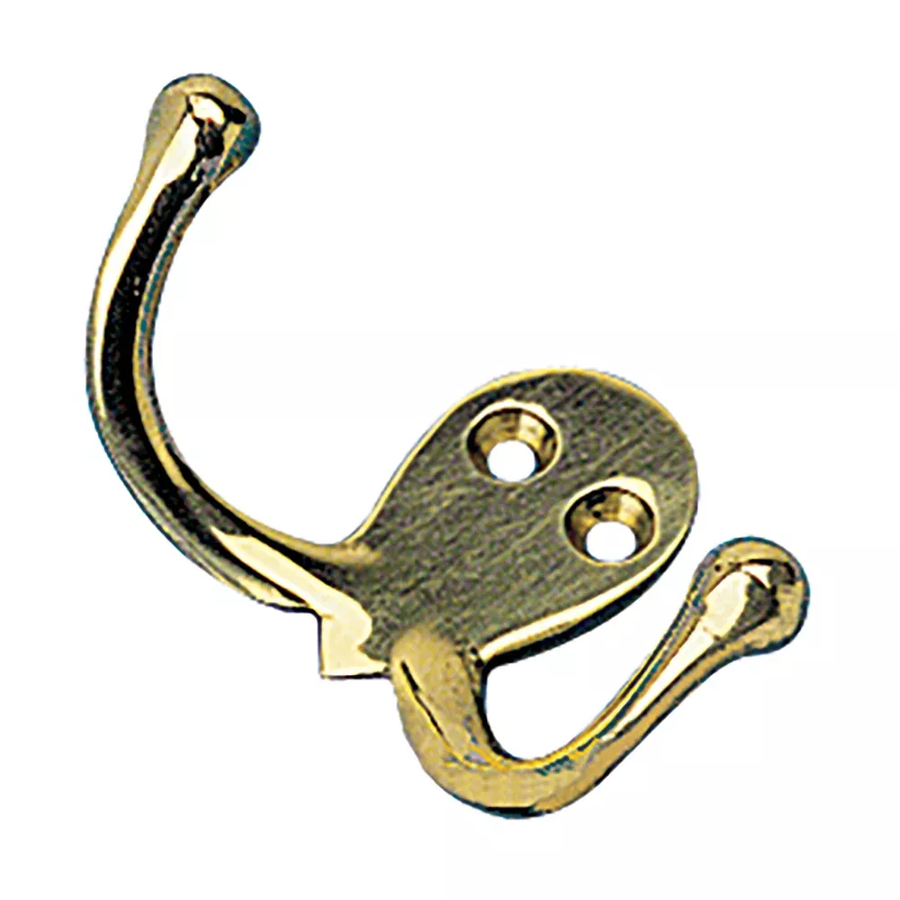 Sea-Dog Double Coat Hook - Cast Brass