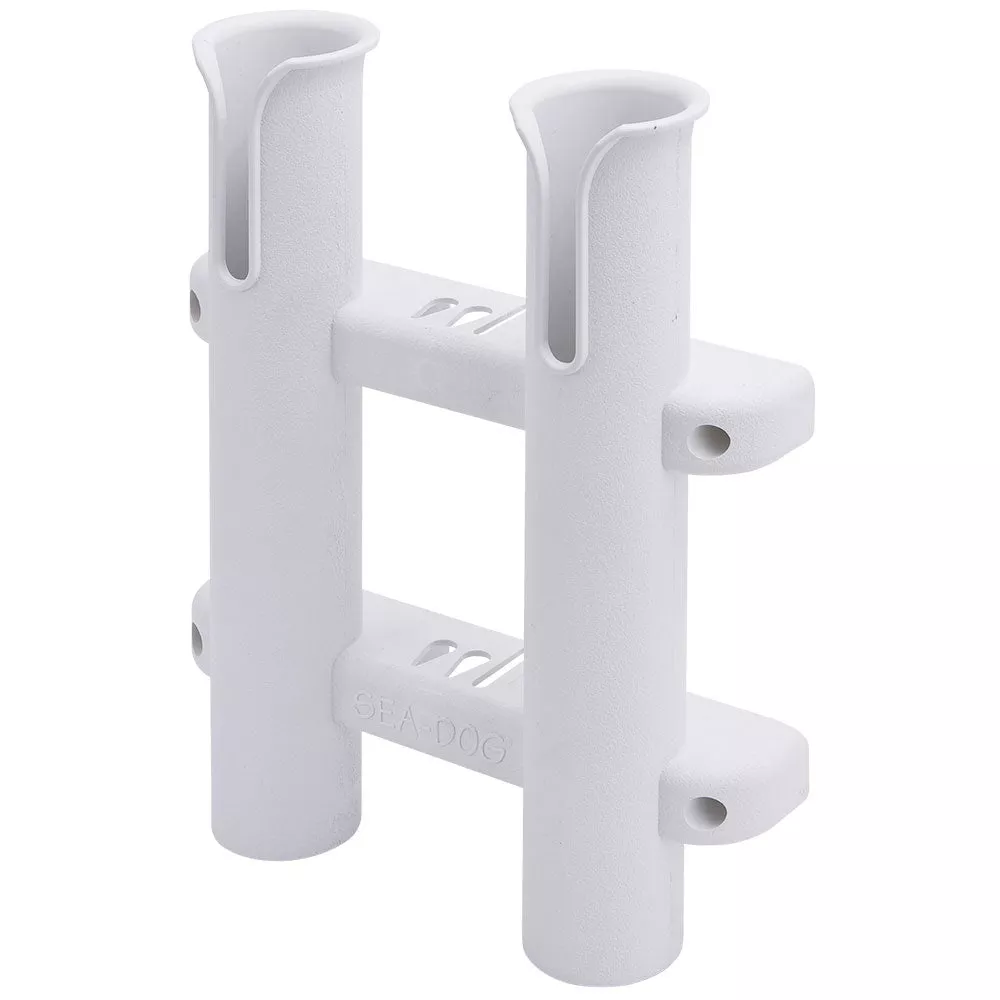 Sea-Dog Two Pole Side Mount Rod Storage Rack - White [325028-1]
