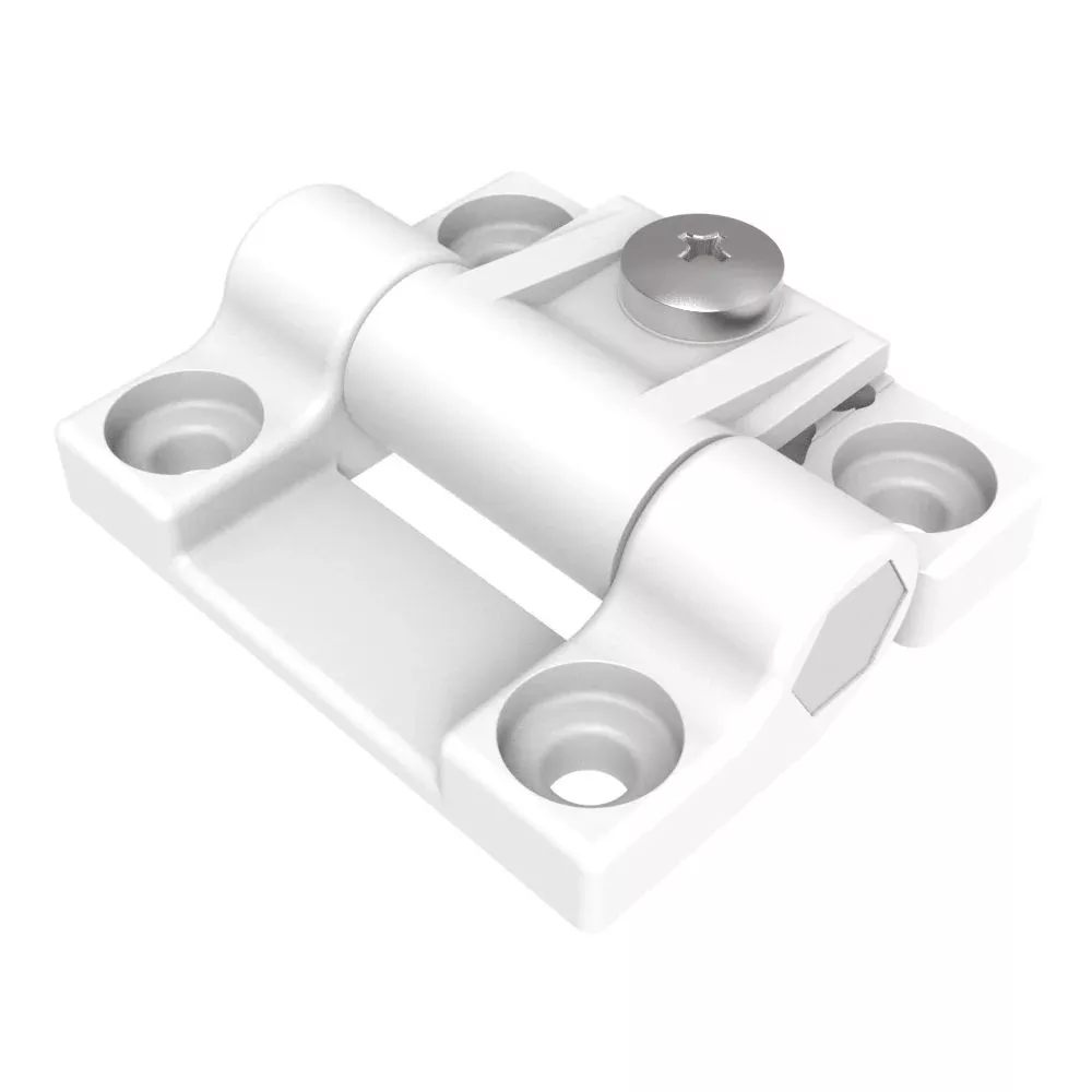 Southco Adjustable Torque Hinge, Symmetric, Medium Size, Acetal Copolymer, Natural, White [E6-10-301-10]
