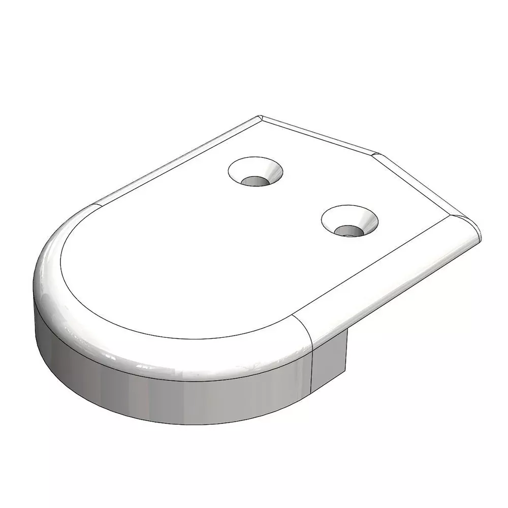 TACO 2" Rub Rail End Cap - White [F90-0001WN]