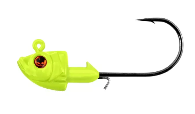 Vudu Jig Head 3/8 oz 3/pk - Vudu Eye Chartreuse
