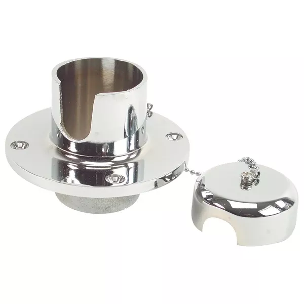 Whitecap Chain & Rope Deck Pipe - CP/Brass [S-113C]