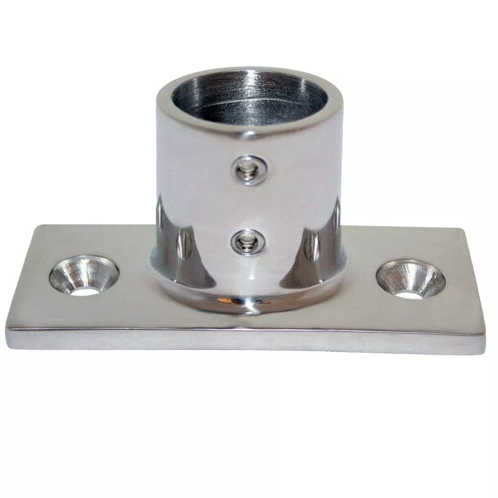 Whitecap " O.D. 90 Degree 2-Hole Rectangle Base SS Rail Fitting [6194]