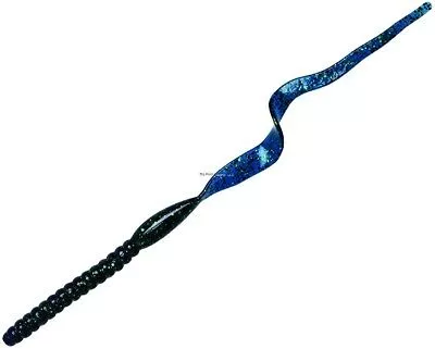 Yum YRBT704 Ribbontail Worm, 7 1/2", Junebug, Floating,12/Bag Soft Plastic